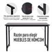 Secretária MDF e Tubo de Ferro HOMCOM, escritório - secretárias 120x60 Preto