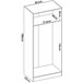 Armário 2 portas com efeito madeira 81 Branco