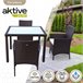 Conjunto de mobiliário de terraço cadeiras e mesa rattan Aktive Preto