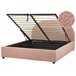 Beliani Cama com armazenamento Bouclé VAUCLUSE 174x214 Rosa Talco