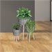 Well Home Conjunto 3 vasos de flores com pernas Cinza