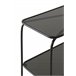 Console de metal com tampo de vidro Preto