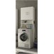 Armário multiuso com 2 portas com efeito madeira Branco
