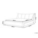 Beliani Cama com estrado Pele NANTES 208x237 Cinza Claro