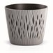 3x plantas redondas de plástico Sandy Round Cinza