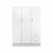 Armário de 3 portas com efeito madeira Branco