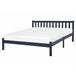 Beliani Cama com estrado Pinho FLORAC 167x208 Azul Marino