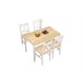 Conjunto de mesa com 4 cadeiras VERSALLES Natural/ Branco