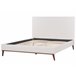 Beliani Cama com estrado Veludo BAYONNE 171x212 Branco/ Bege