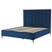 Beliani Cama com estrado Veludo SEZANNE 170x215 Azul Marino