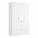 Armário de 3 portas com efeito madeira Branco