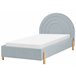 Beliani Cama com estrado Veludo ANET 100x216 Azul Claro