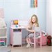 Mesa e Cadeira Infantil MDF e Madeira de Pinho HOMCOM 90x45 Rosa