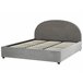 Beliani Cama com armazenamento Veludo VAUCLUSE 194x214 Cinza Claro