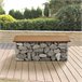 Banco de jardim gabião Friesland WPC 90x25 Castanho Claro