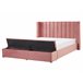 Beliani Cama com estrado Veludo NOYERS 190x247 Rosa