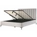 Beliani Cama com estrado Veludo SEZANNE 190x215 Azul Marino