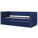 Beliani Cama com estrado Veludo GASSIN 100x231 Azul Marino