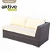 Conjunto de mobiliário de terraço sofá de canto modular com mesa Aktive Preto