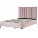 Beliani Cama com armazenamento Veludo SEZANNE 170x215 Rosa