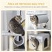 Árvore Arranhador para Gatos Aglomerado de Madeira e Pelúcia Cinza