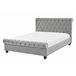 Beliani Cama com estrado Veludo AVALLON 152x233 Cinza Claro