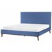 Beliani Cama com estrado Veludo BAYONNE 191x212 Azul