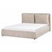 Beliani Cama com armazenamento Veludo BAJONNA 183x235 Bege