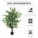 Árvore Artificial Ficus PE, PP, cimento e algodão lustroso Verde