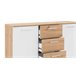 Aparador com 2 portas e 4 gavetas JACKY Branco/ Madeira