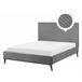 Beliani Cama com estrado Veludo BAYONNE 151x212 Cinza Claro