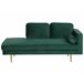 Beliani Chaise longue versão à direita Veludo MIRAMAS Verde Escuro