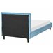 Beliani Cama Veludo FITOU 100x214 Azul Claro