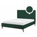 Beliani Cama com estrado Veludo BAYONNE 151x212 Verde Escuro