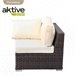 Conjunto de mobiliário de terraço sofá de canto modular com mesa Aktive Preto