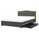 Beliani Cama com estrado Poliéster MONTPELLIER 167x213 Cinza Escuro