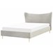 Beliani Cama Terciopelo CHALEIX 168x212 Cinza Claro