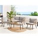 Beliani Conjunto lounge Ratan sintético CORINTH II Cinza Claro