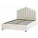 Beliani Cama com armazenamento Veludo VINCENNES 147x214 Branco/ Bege