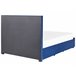 Beliani Cama com armazenamento Veludo LIEVIN 145x217 Azul Marino