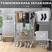 Estendal Dobrável ABS, PP e Aço HOMCOM Cinza
