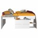 Cama infantil Valky com escrivaninha e 2 gavetas 203x135 Branco/cinza