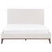 Beliani Cama com estrado Veludo BAYONNE 171x212 Branco/ Bege