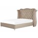 Beliani Cama com estrado Veludo AYETTE 225x215 Cinza Escuro