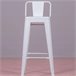 Banqueta industrial de metal com encosto baixo  - Bistro Branco