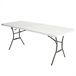 Mesa rectangular rebatível efeito granito branco LIFETIME 184 x 76 x 73,5 cm Branco