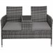 Banco de jardim de vime 131x61 Cinza