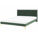 Beliani Cama com estrado Veludo LIMOUX 187x213 Verde Escuro