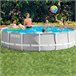 INTEX Prism Frame piscina redonda acima do solo com sistema de filtragem Cinza