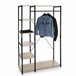 Camarim Open Closet com 5 Prateleiras e 1 Bar Preto/ Madeira